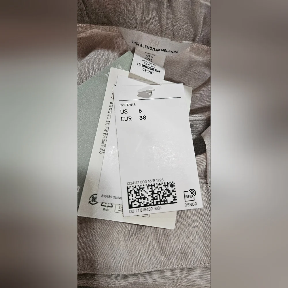 NWT H&M Linen-Blend Shorts Size 6 - Picture 8 of 10